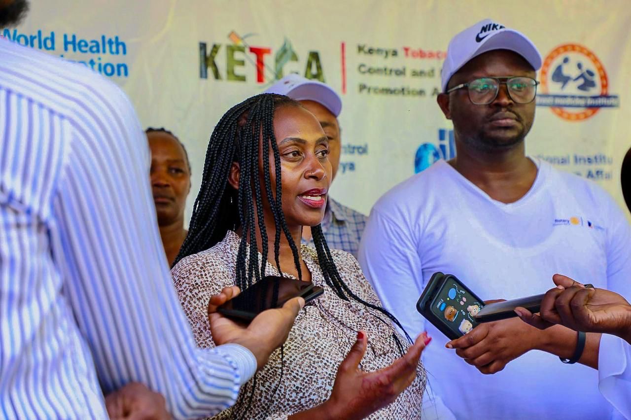 Principal Secretary for Public Health and Professional Standards, Mary Muthoni  speaks to the press.