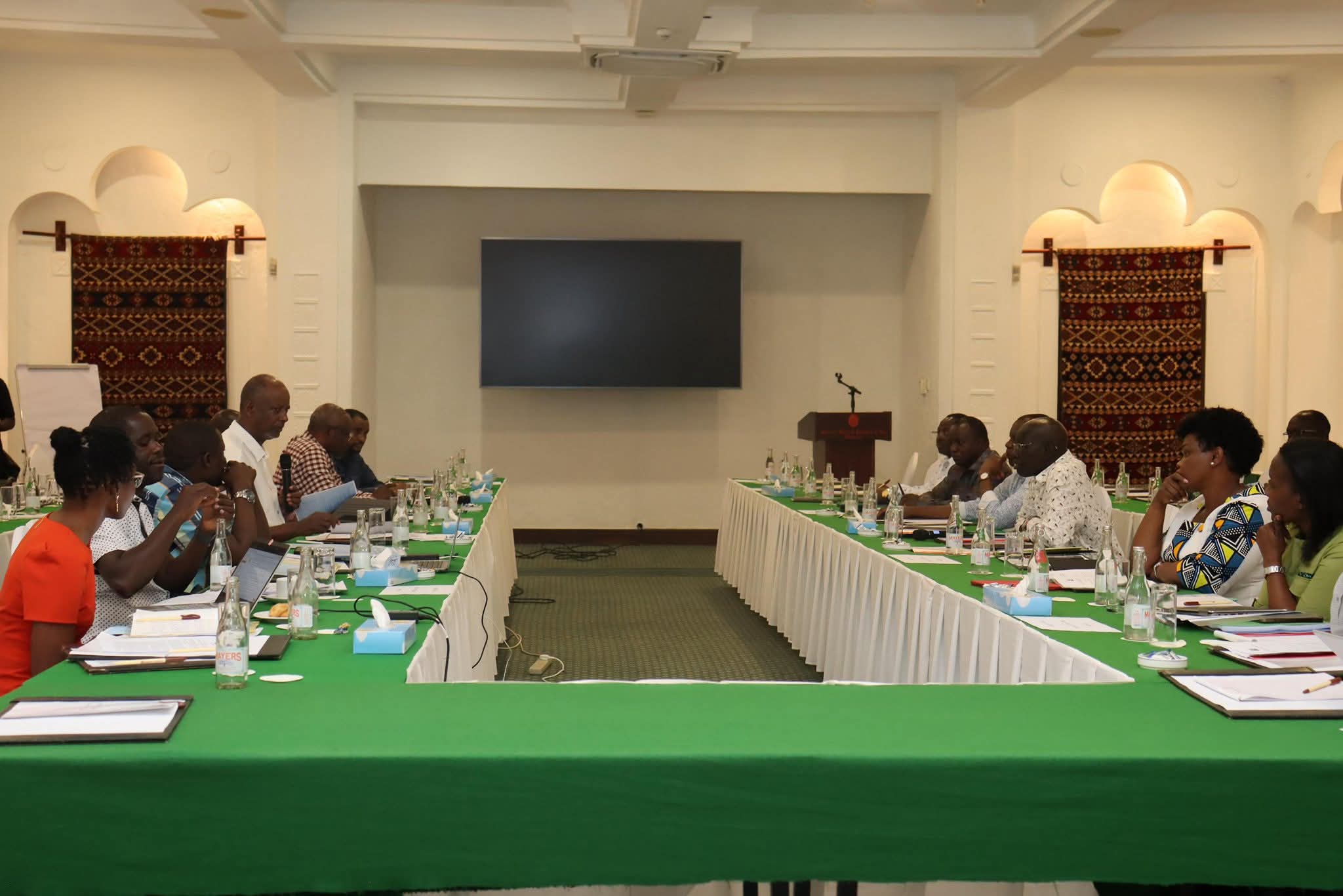 Members of the National Assembly Departmental Committee on Administration and  Internal Security follow proceedings during a meeting with officials from the Ministry of  Immigration and Citizen Services in Mombasa.
