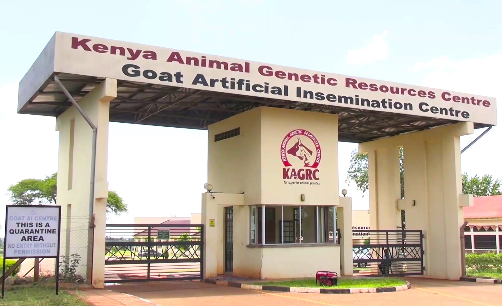 Entrance of Kenya Animal Genetic Resources Centre Goat Artificial Insemination facility at Ndomba in Central Kenya.