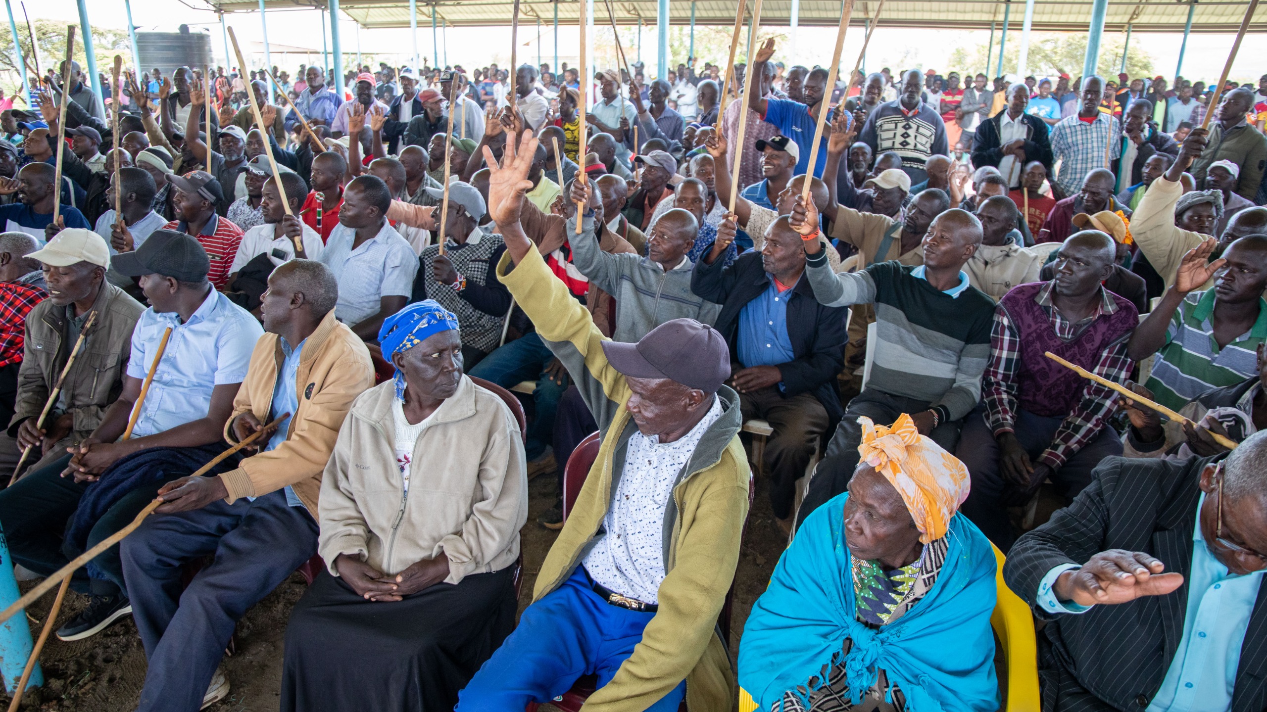 Residents and stakeholders of Banita Settlement Scheme, Rongai, Nakuru participate in the Baraza in Nakuru County