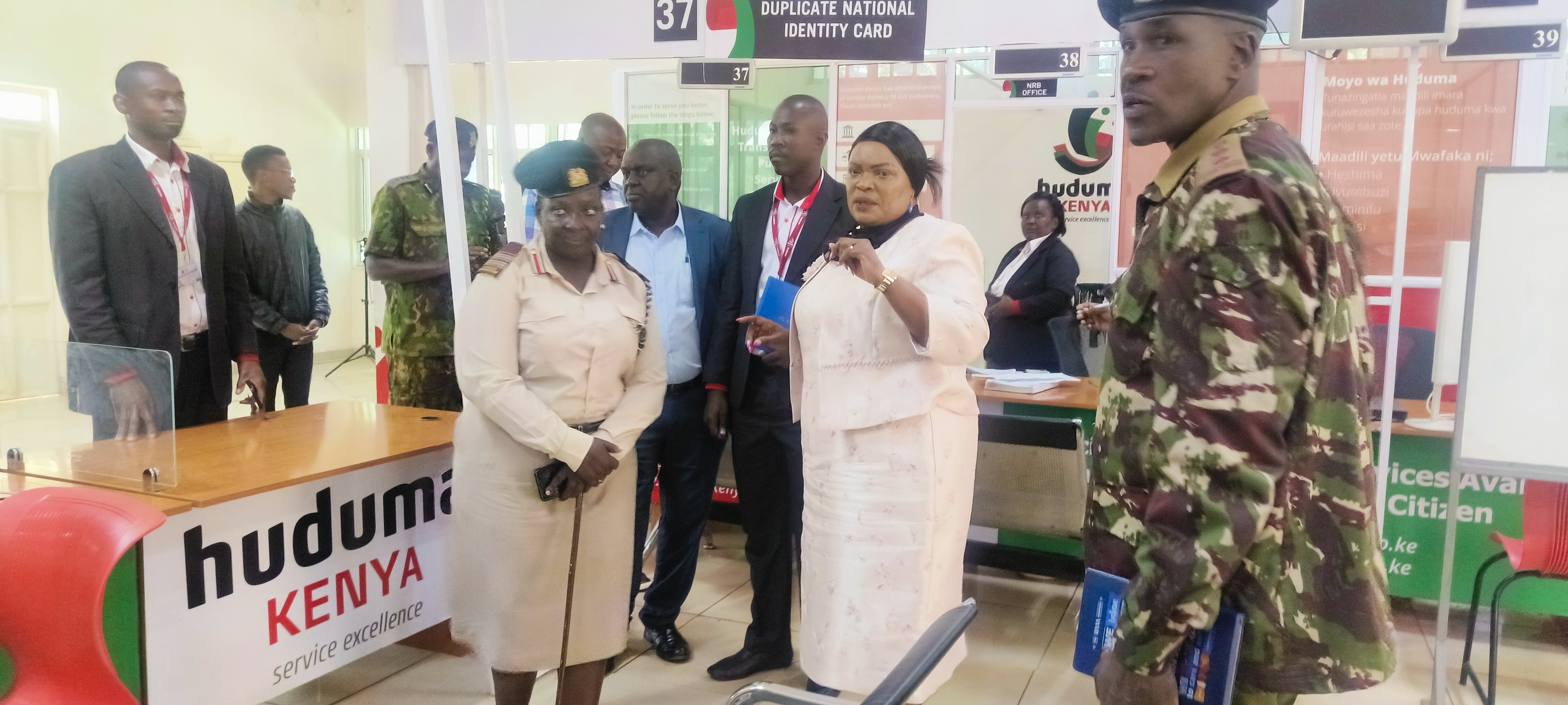 Public Service PS Dr. Jane Imbunya during a visit to the Huduma center at Mbale, Vihiga County.  Photo/Rose Wasike