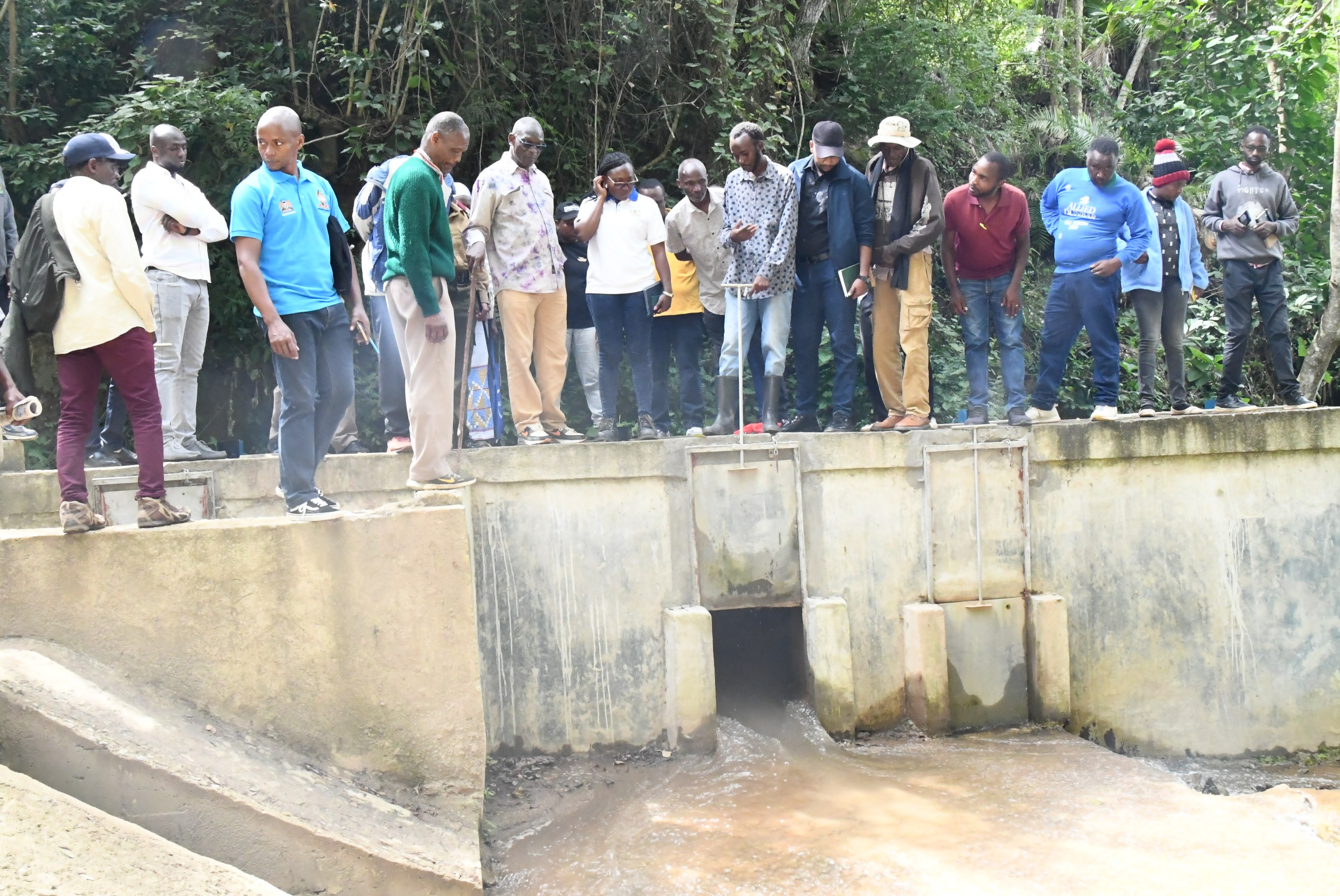 Chief Engineer/ Director Irrigation and Drainage, State Department for Irrigation, Eng. Bernard Onyango speaking when he led the final inspection and the handing over of the Laghale irrigation project located in Mbale, Mogho, and Sungululu sub-locations, Wundanyi Sub-county, Taita-Taveta County.