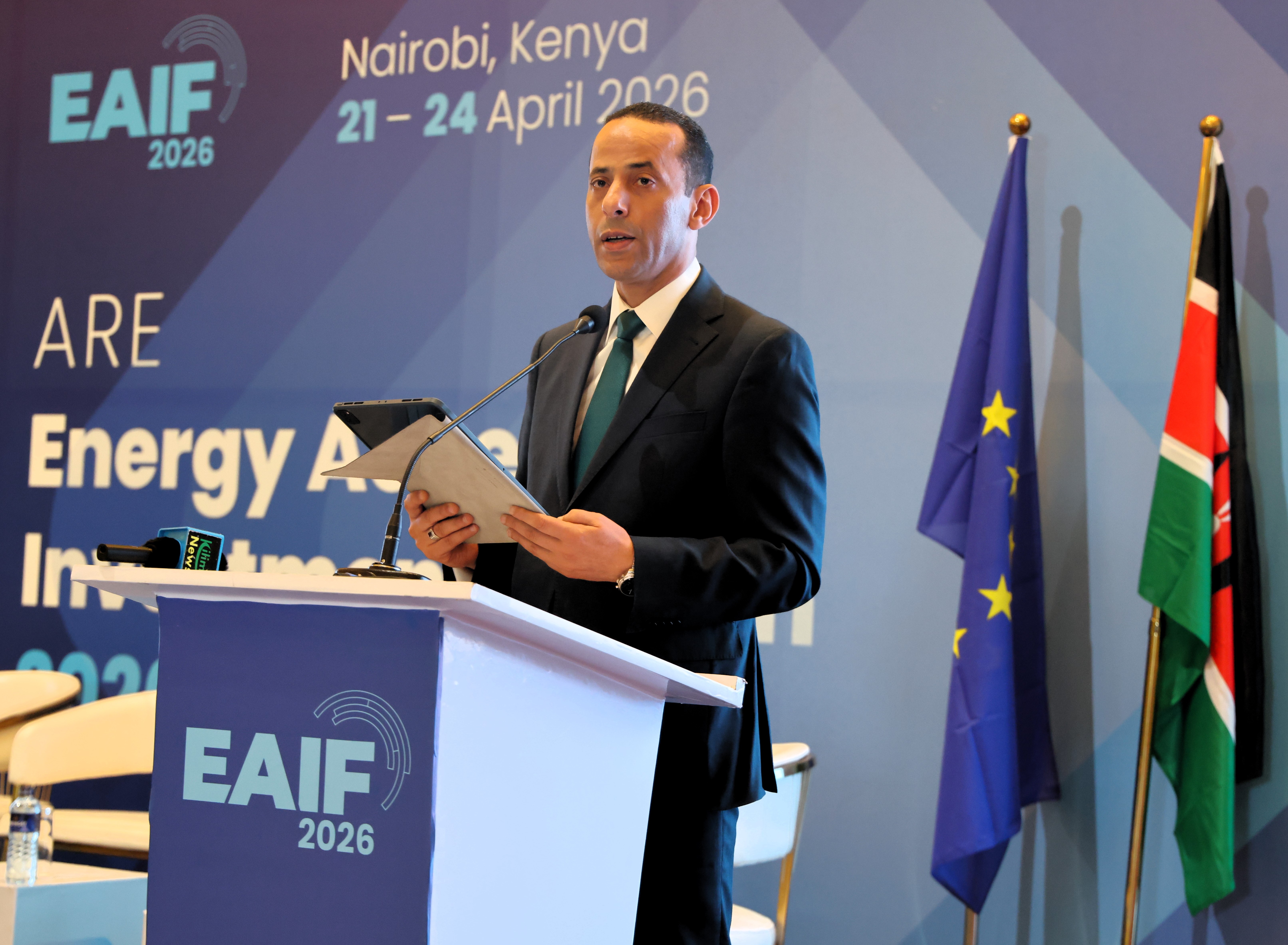 Assistant Secretary General for COMESA b. Dr. Mohammed Kadah and David Lecoque, CEO of ARE, during the ribbon-cutting ceremony, during the official launch of the COMESA Project Preparation Facility and the beginning of a new chapter in advancing sustainable energy access across the region.