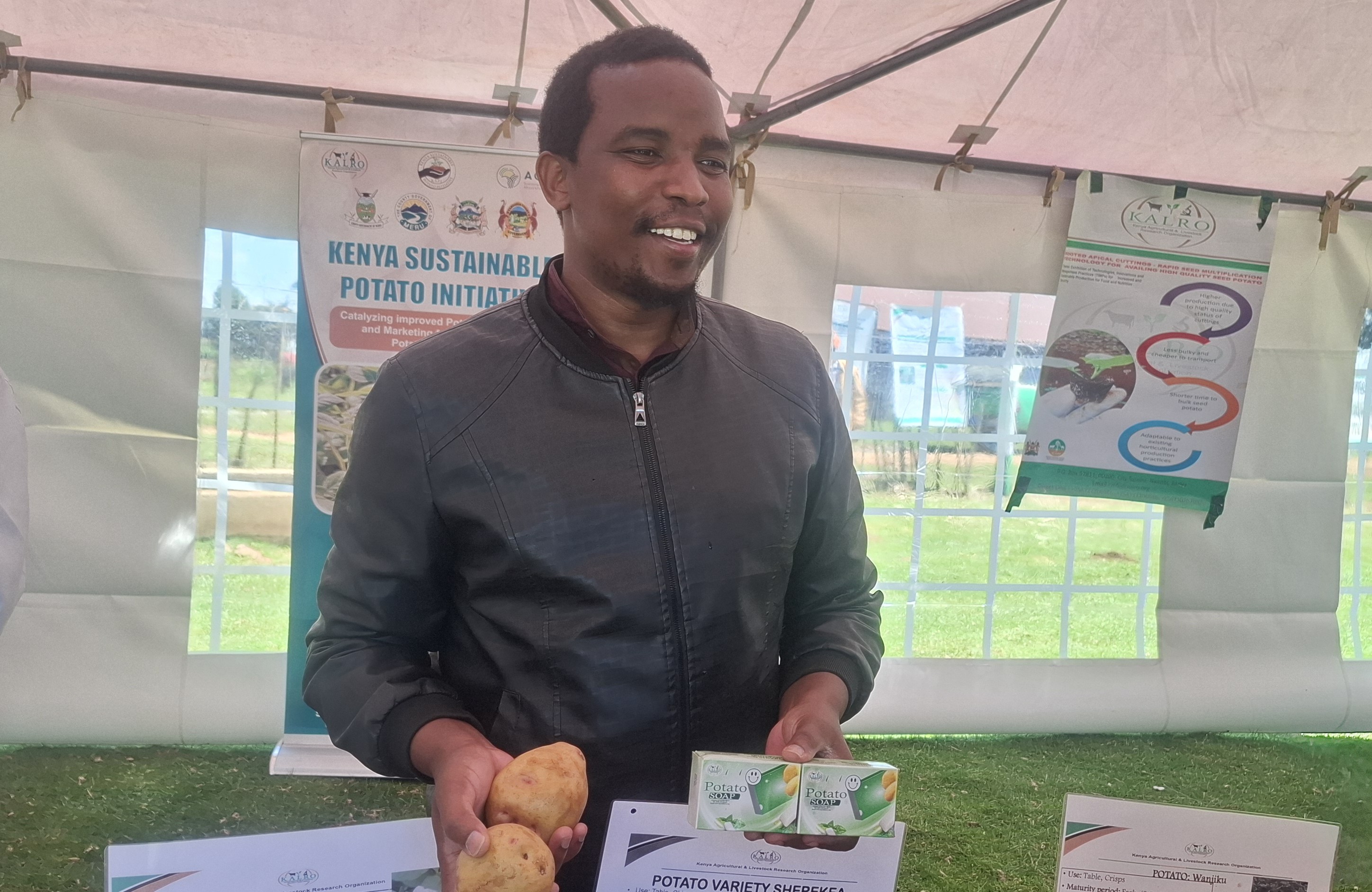 Display of potatoes and how they can be used to add value.