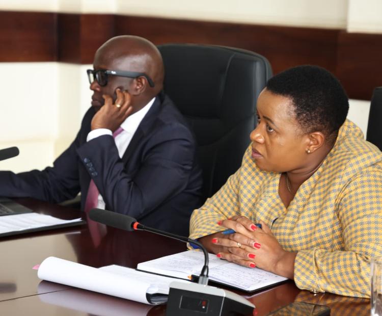  PS Aurelia with ICT & Digital Economy PS Eng. John Tanui during Tuesday's GLA Prioritization Roundtable at the Railways Building Offices