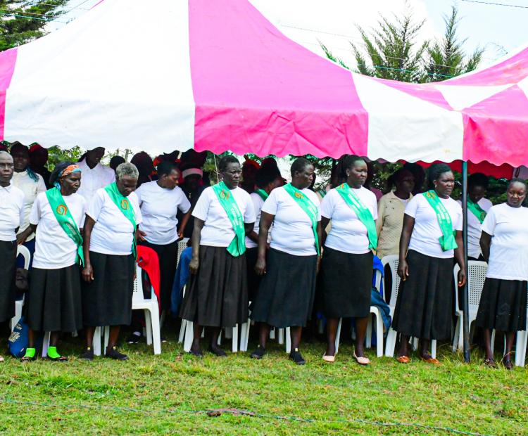 Members of the Women of Change who are former brewers of illegalliquor during the International Day Against Drug Abuse and Illicit Trafficking celebrations at Metkei location in Keiyo South Sub-County