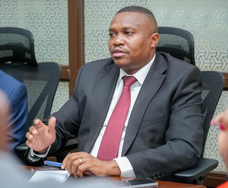 Principal Secretary for Broadcasting and Telecommunications Stephen Isaboke address members of the Joint Stakeholder Committee on AFCON Broadcasting Preparedness during a meeting at Talanta Stadium in Nairobi to assess broadcasting