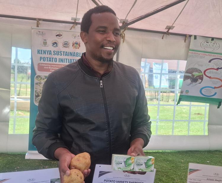 Display of potatoes and how they can be used to add value.